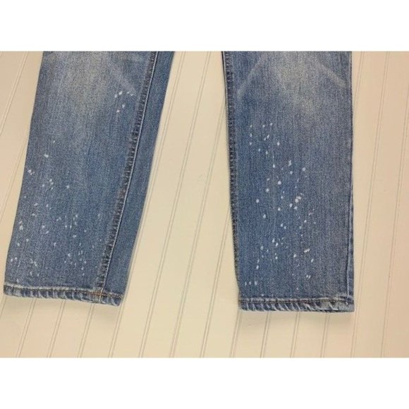 Old Navy Size 8 Womens Jeans Mid Rise Ankle Stretch Light Wash Paint Spl… - Picture 5 of 5